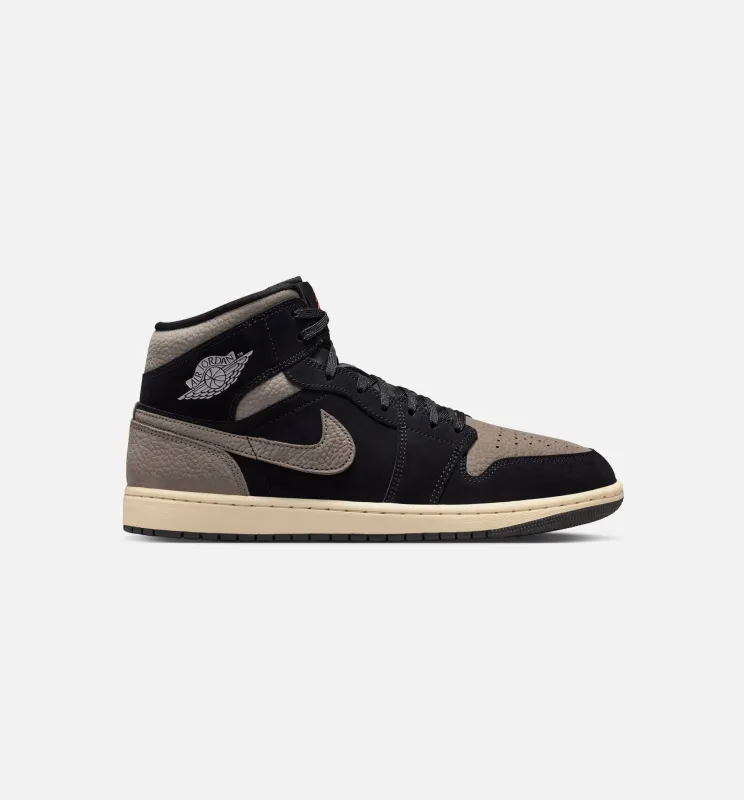 Air Jordan 1 Mid SE Mens Lifestyle Shoe - Black/Olive Grey/Light Wild Mango made by Jordan