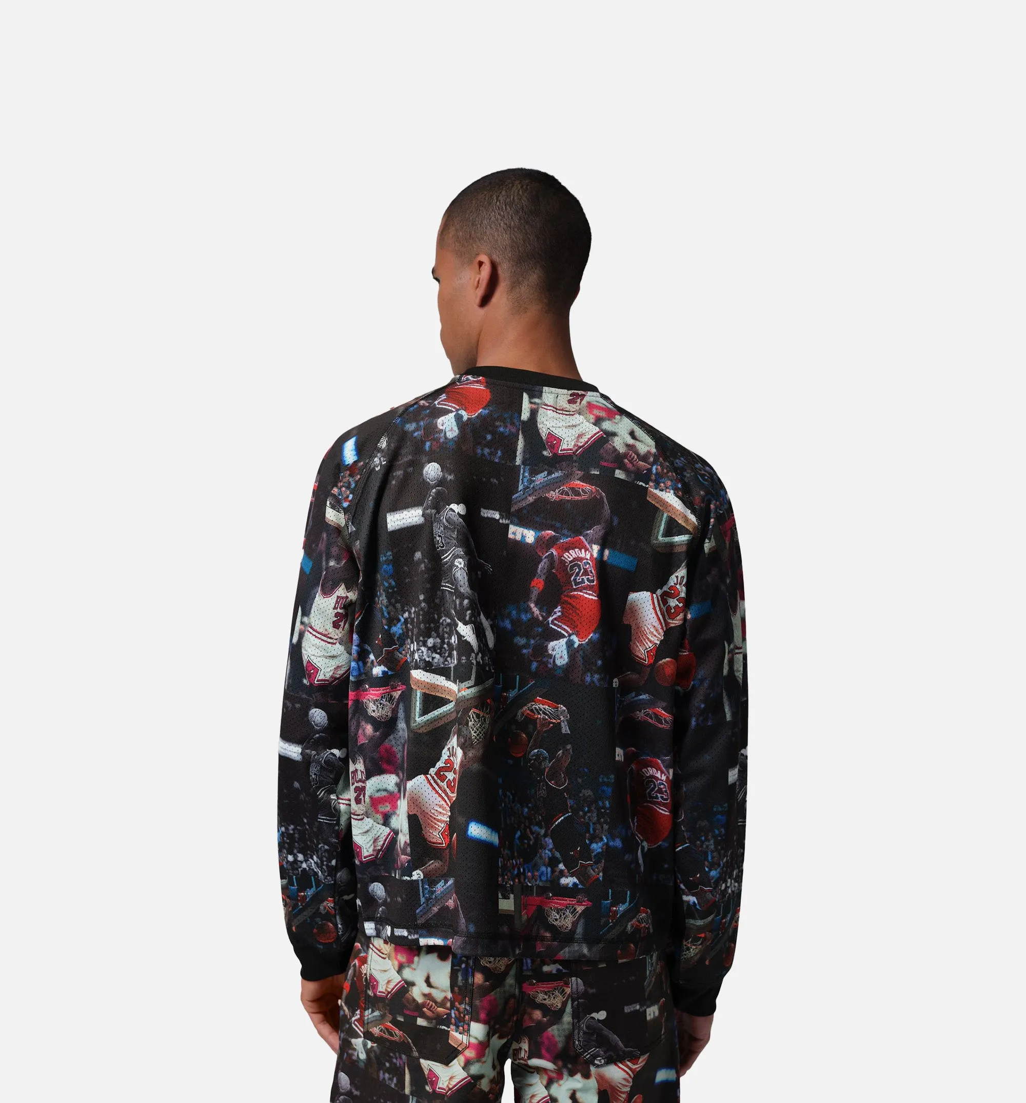 Jordan Flight Printed Long Sleeve Mens Jersey - Black/White sold by Nice Kicks Retail product image thumbnail 2