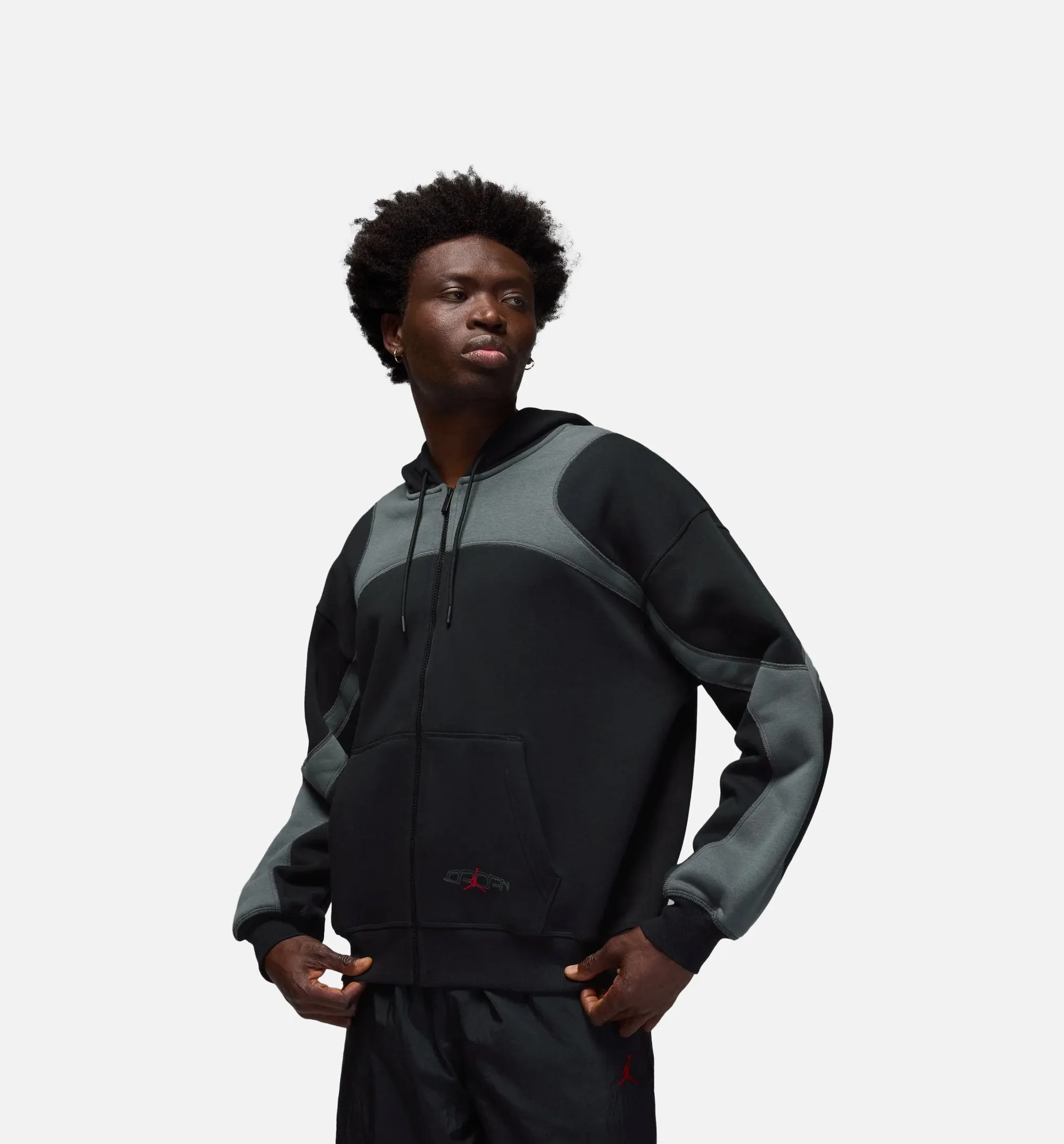 Oversized Fleece Full Zip Mens Hoodie - Black sold by Nice Kicks Retail