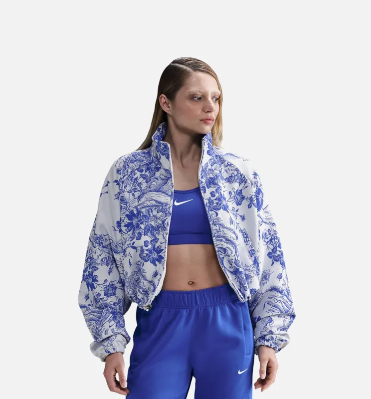 NSW Jacquard Womens Track Jacket - White/Hyper Royal made by Nike