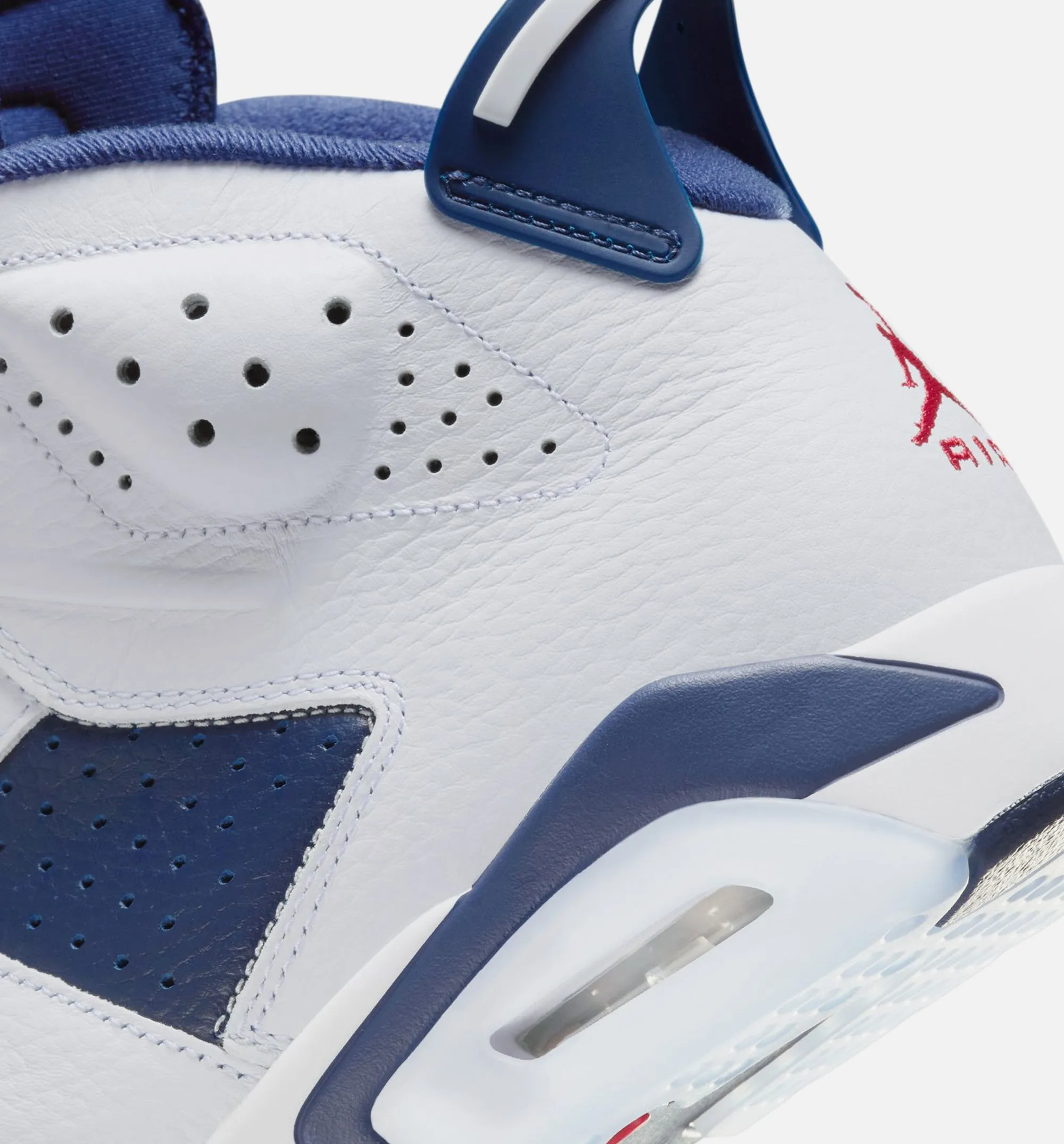 Air Jordan 6 Retro White and Midnight Navy Mens Lifestyle Shoe - White/Varsity Red/Midnight Navy sold by Nice Kicks Retail product image thumbnail 3