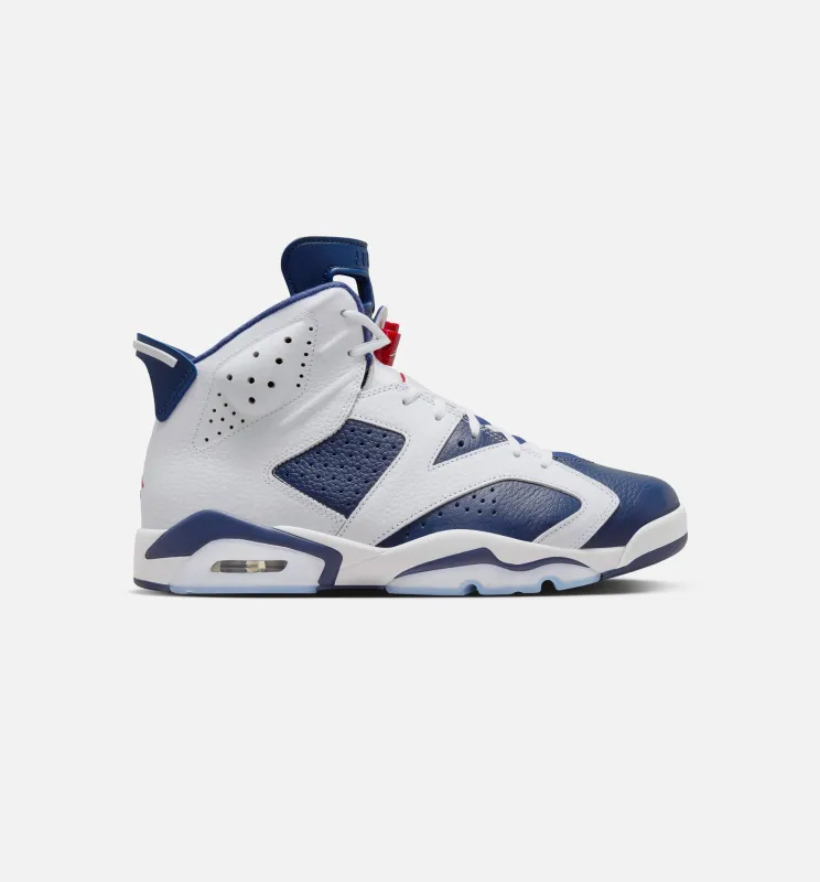 Air Jordan 6 Retro White and Midnight Navy Mens Lifestyle Shoe - White/Varsity Red/Midnight Navy sold by Nice Kicks Retail