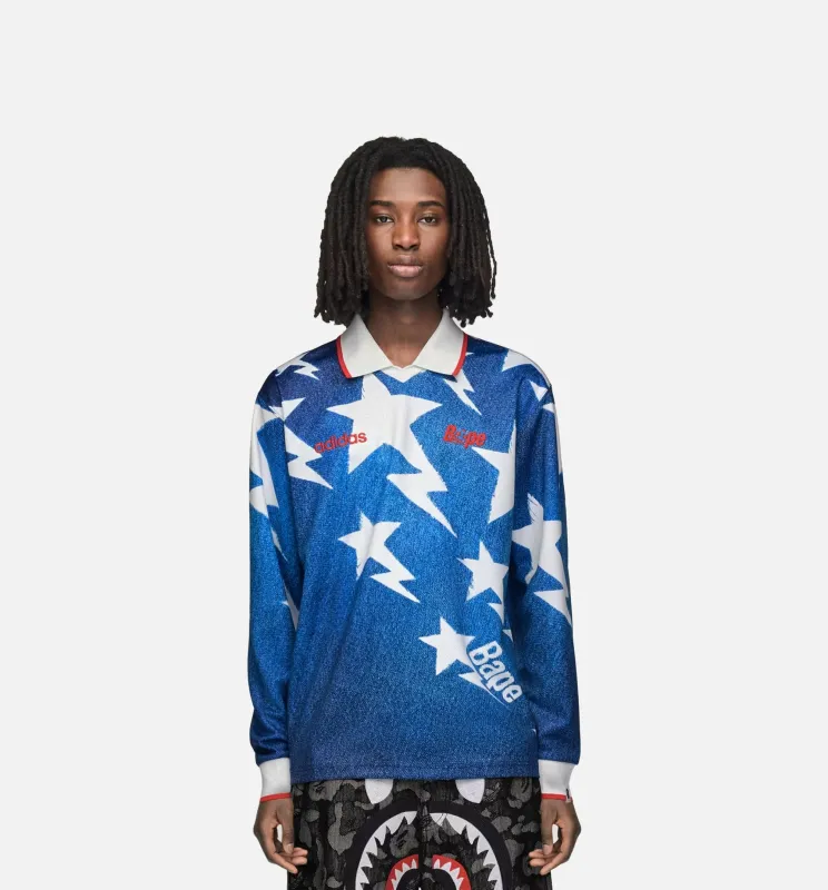 Bape Star Mens Long Sleeve Jersey - Medium Blue Denim made by Adidas