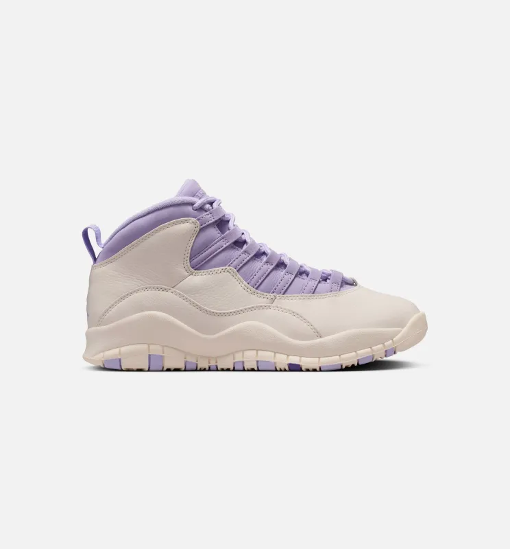 Air Jordan 10 Retro Hydrangeas Womens Lifestyle Shoe - Chalk/Hydrangeas/Wild Grape made by Jordan