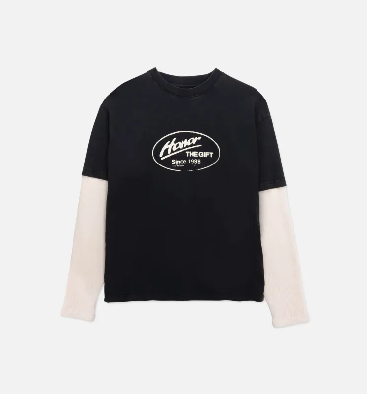 Just Be Mens Long Sleeve Shirt - Black/White made by Nice Kicks Retail