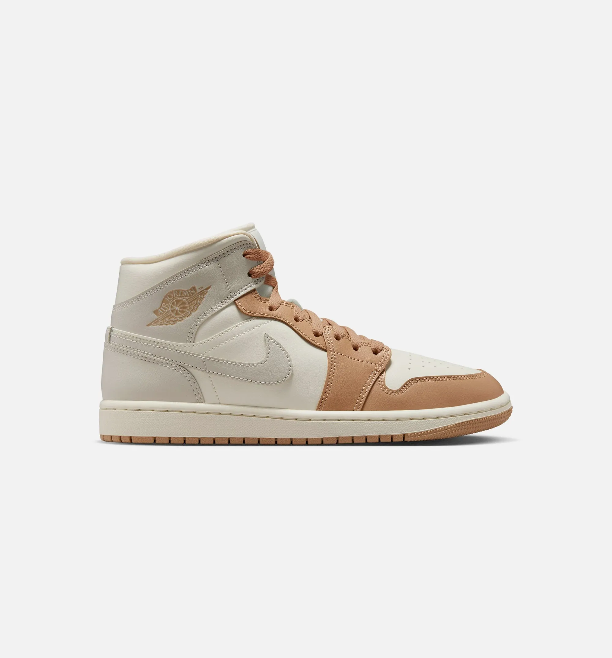 Air Jordan 1 Mid Womens Lifestyle Shoe - Pale Ivory/Hemp/Sail/Light Orewood Brown sold by Nice Kicks Retail