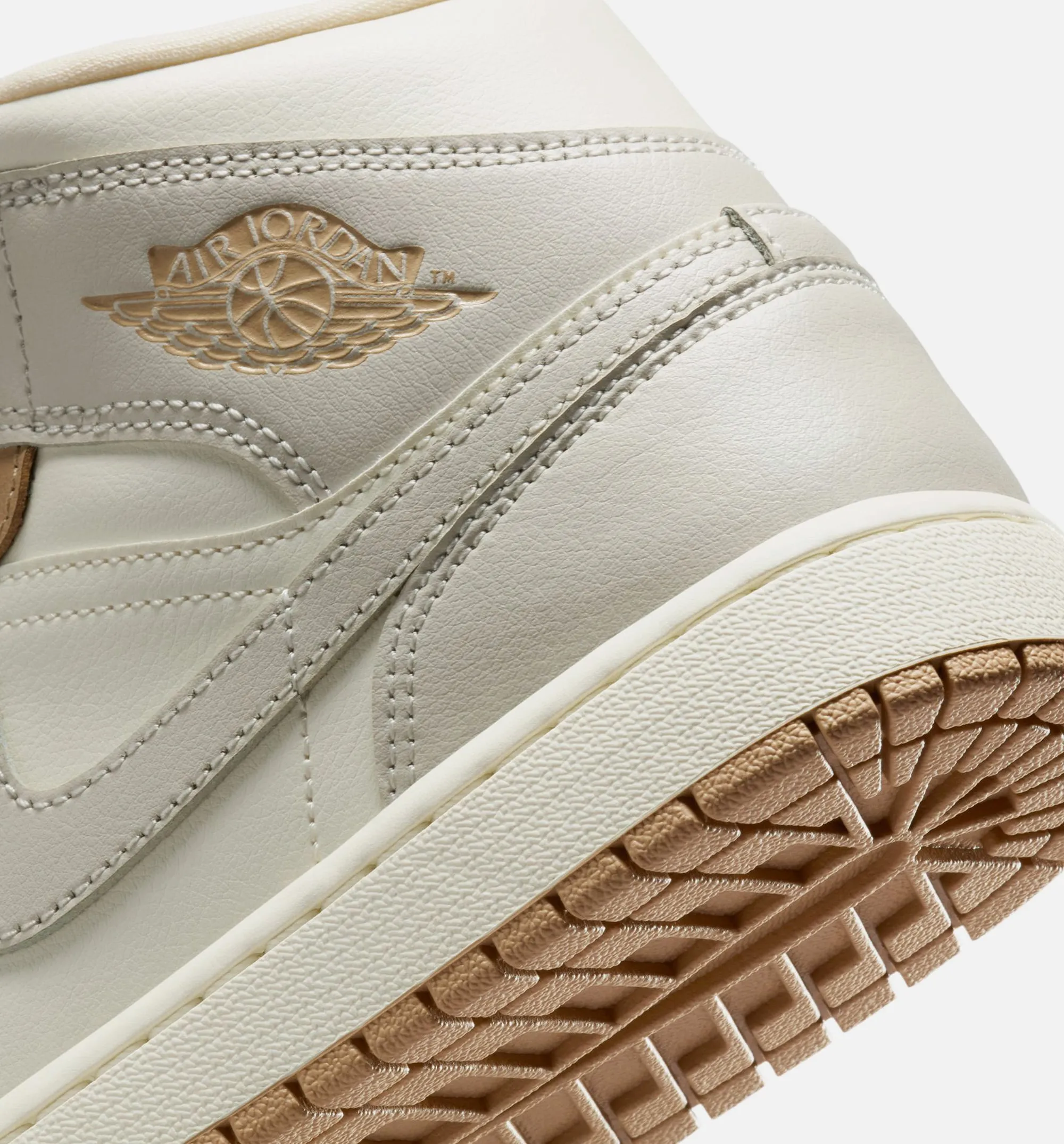 Air Jordan 1 Mid Womens Lifestyle Shoe - Pale Ivory/Hemp/Sail/Light Orewood Brown sold by Nice Kicks Retail product image thumbnail 4