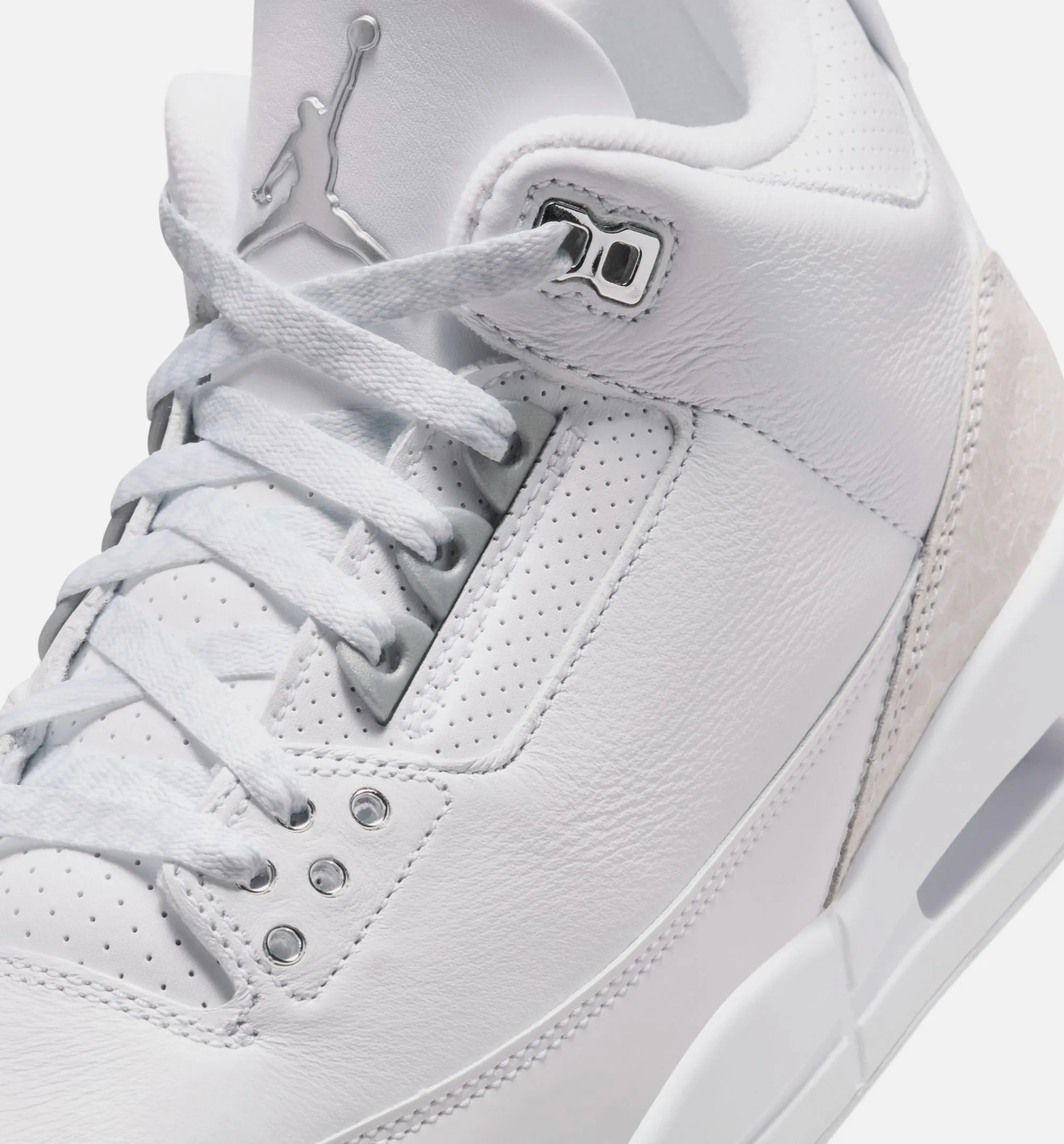 Air Jordan 3 Retro White And Silver Mens Lifestyle Shoe - White/Metallic Silver sold by Nice Kicks Retail product image thumbnail 3