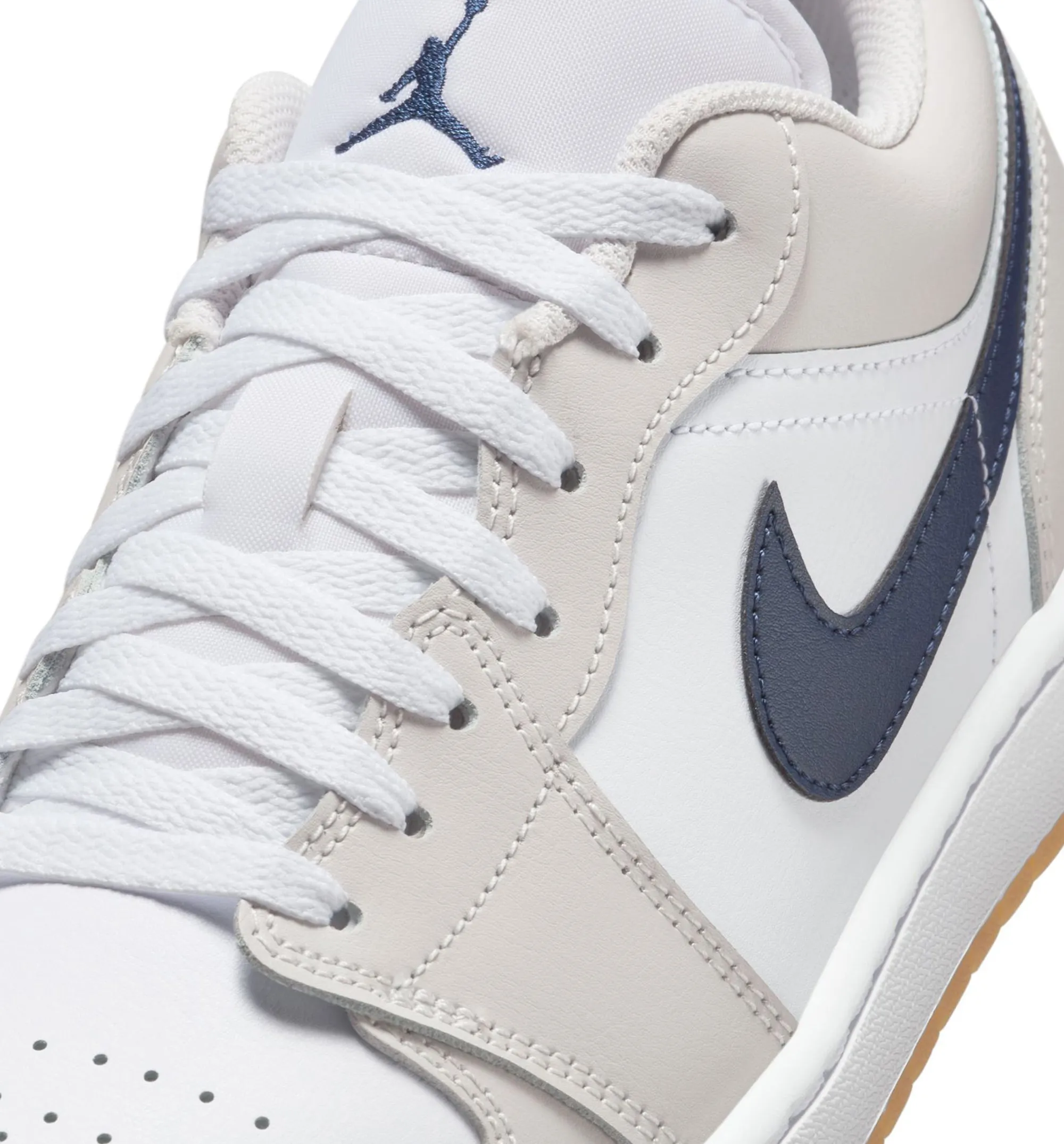 Air Jordan 1 Low Retro Mens Lifestyle Shoe - White/Neutral Grey/Gum Medium Brown/Midnight Navy sold by Nice Kicks Retail product image thumbnail 3