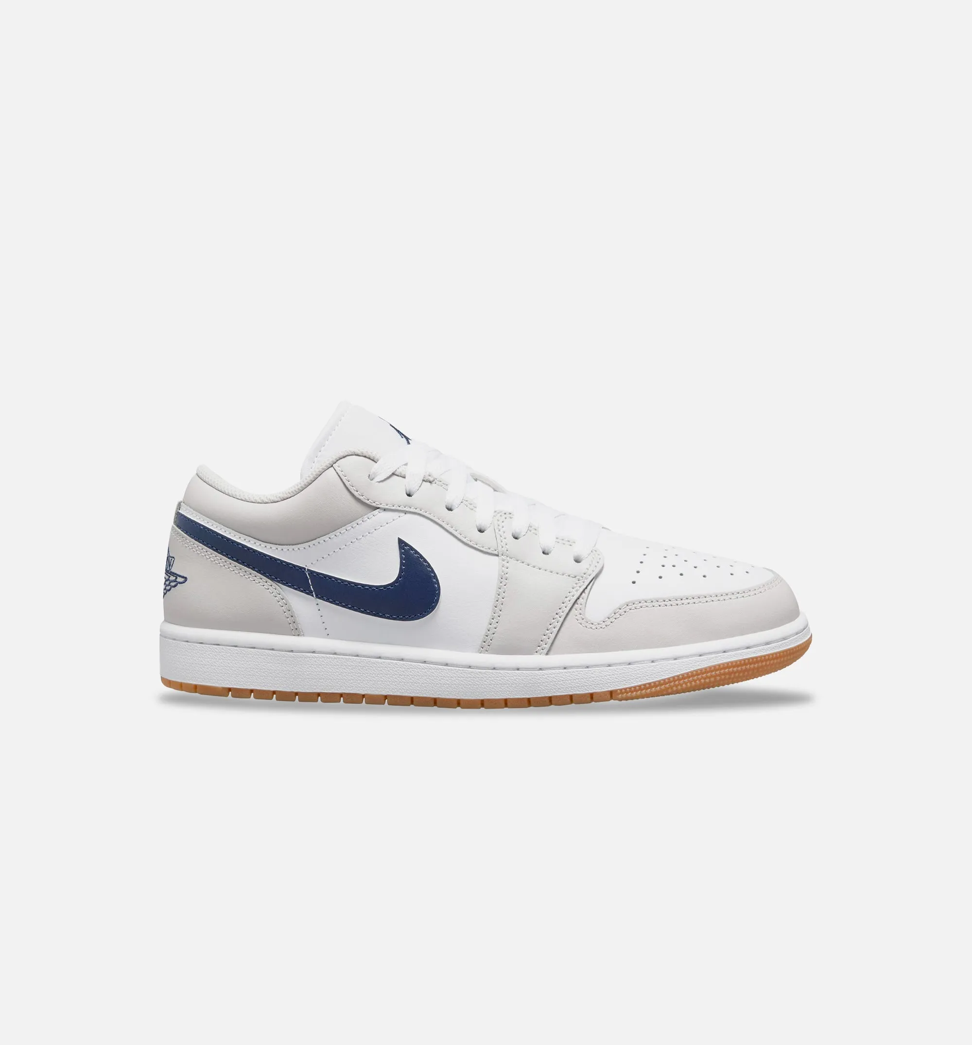 Air Jordan 1 Low Retro Mens Lifestyle Shoe - White/Neutral Grey/Gum Medium Brown/Midnight Navy sold by Nice Kicks Retail