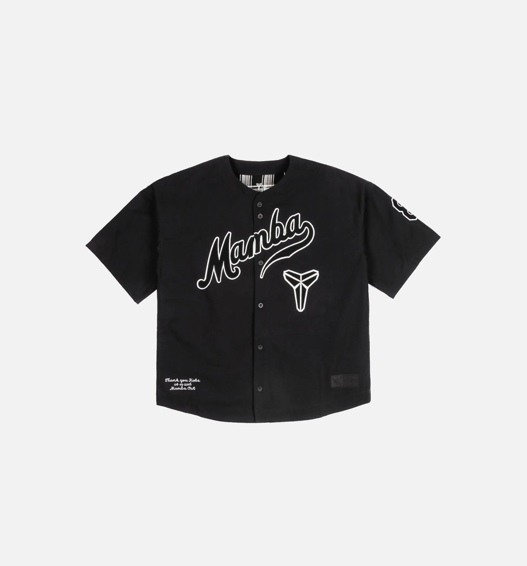 Kobe Mamba Mens Baseball Jersey - Black/White sold by Nice Kicks Retail