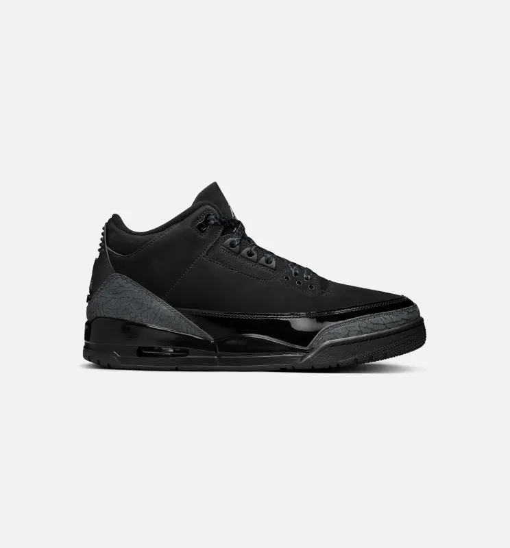 Air Jordan 3 Retro Black Cat Mens Lifestyle Shoe - Black/Dark Charcoal/Black Free Shipping made by Jordan