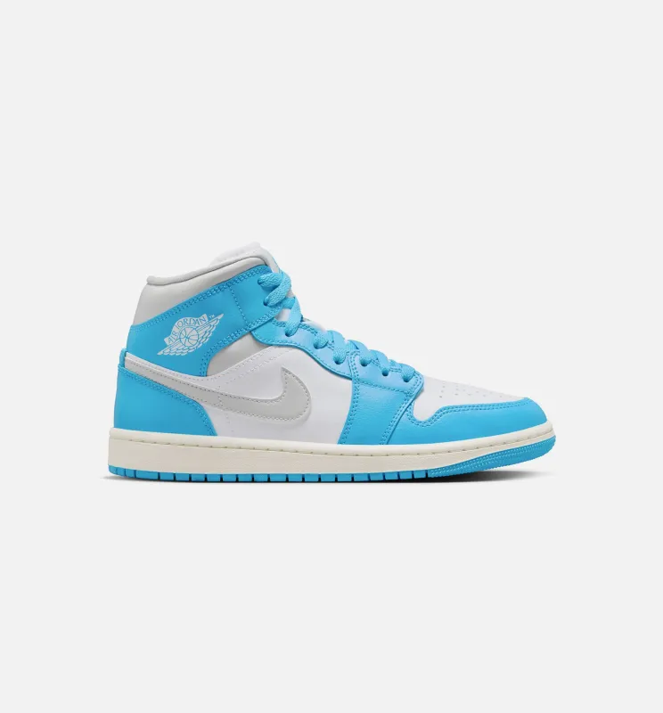 Air Jordan 1 Mid Dark Powder Blue Womens Lifestyle Shoe - Dark Powder Blue/Summit Grey/White made by Jordan