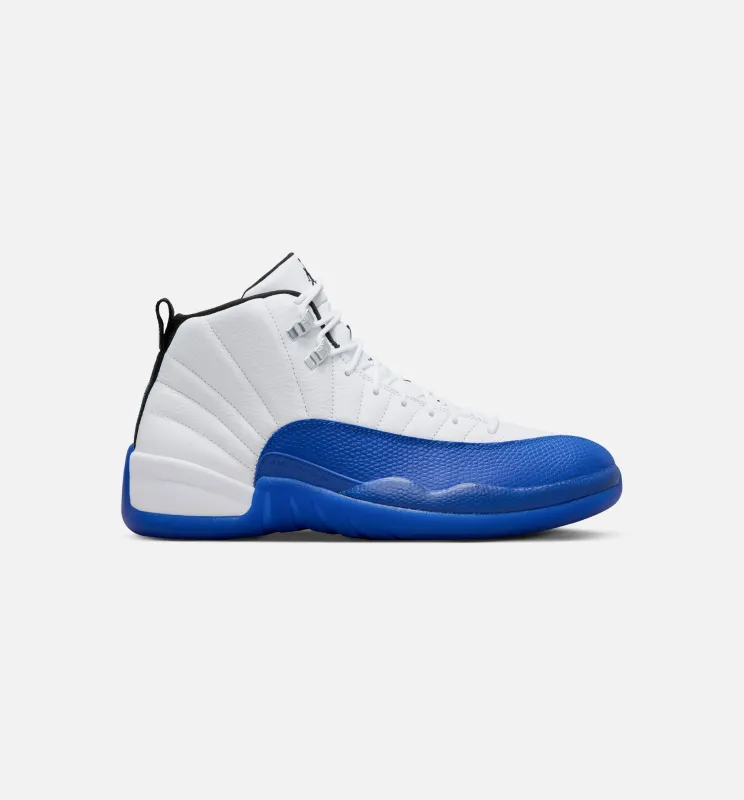 Air Jordan 12 Retro White and Game Royal Mens Lifestyle Shoe - White/Black/Game Royal made by Jordan