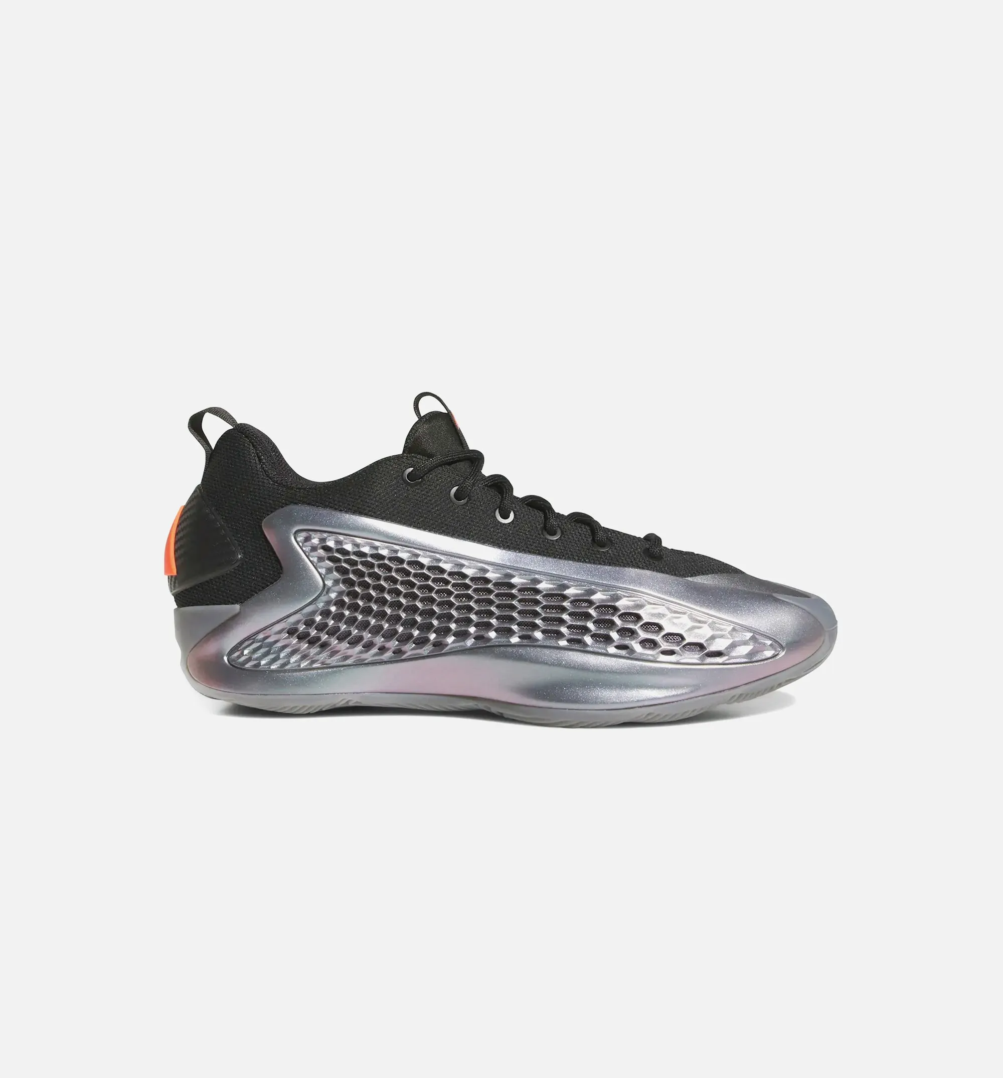 Anthony Edwards 1 Low Iron Sharpens Mens Basketball Shoe - Iron Metallic/Core Black/Solar Orange) sold by Nice Kicks Retail
