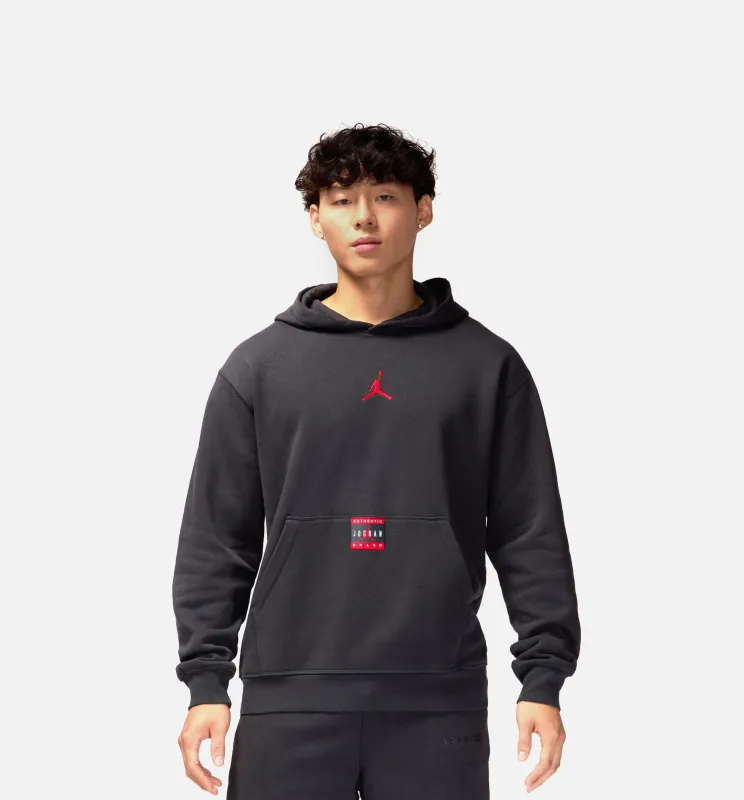 Brooklyn Fleece Pullover Mens Hoodie - Black/Red made by Jordan