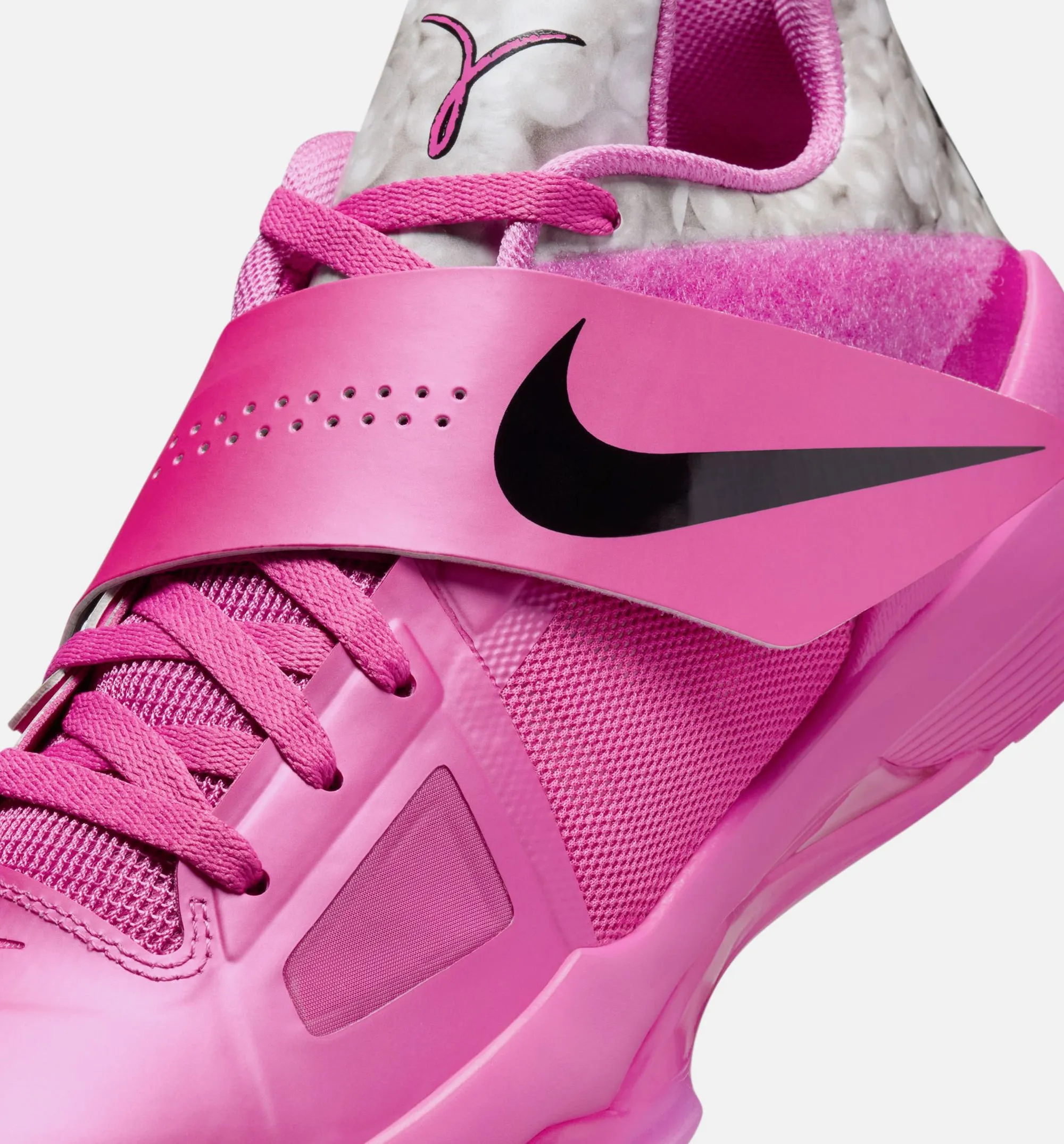 KD IV Aunt Pearl Mens Lifestyle Shoe - Pinkfire 2/Black/Metallic Silver sold by Nice Kicks Retail product image thumbnail 2