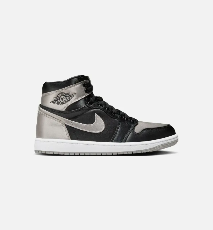 Air Jordan 1 Retro High OG Satin Shadow Womens Lifestyle Shoe - Black/Medium Grey/White made by Jordan