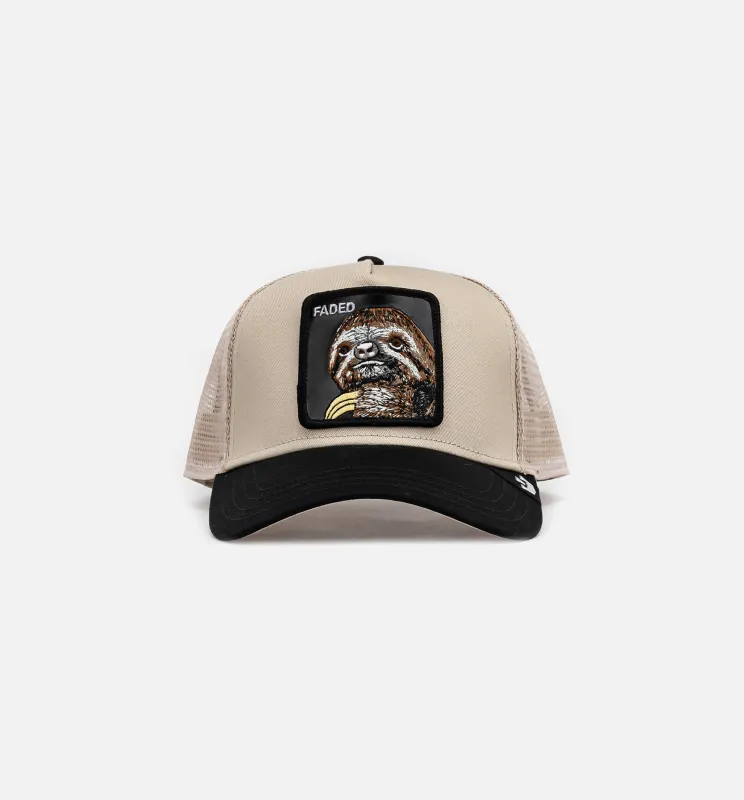 The Faded Sloth Trucker Mens Hat - Tan/Black sold by Nice Kicks Retail