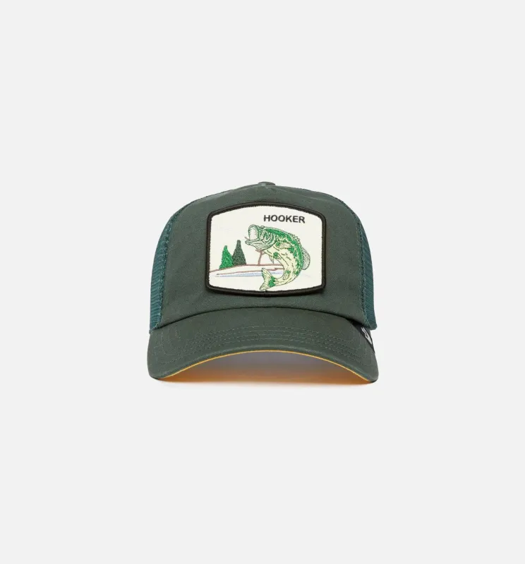 Large Mouth Suede Trucker Mens Hat - Green/White made by Goorin Bros