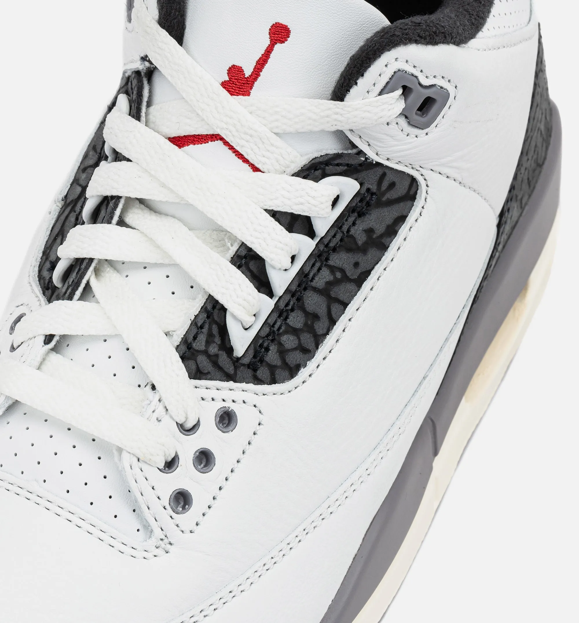 Air Jordan 3 Retro Cement Grey Mens Lifestyle Shoe - Summit White/Fire Red/Cement Grey/Black sold by Nice Kicks Retail product image thumbnail 2