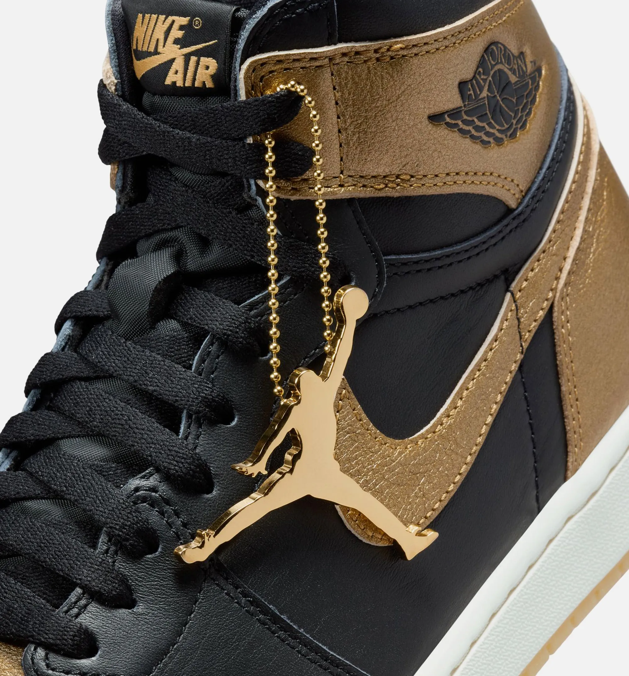 Air Jordan 1 Retro High OG Black and Gold Mens Lifestyle Shoe - Black/Metallic Gold/Sail sold by Nice Kicks Retail product image thumbnail 2