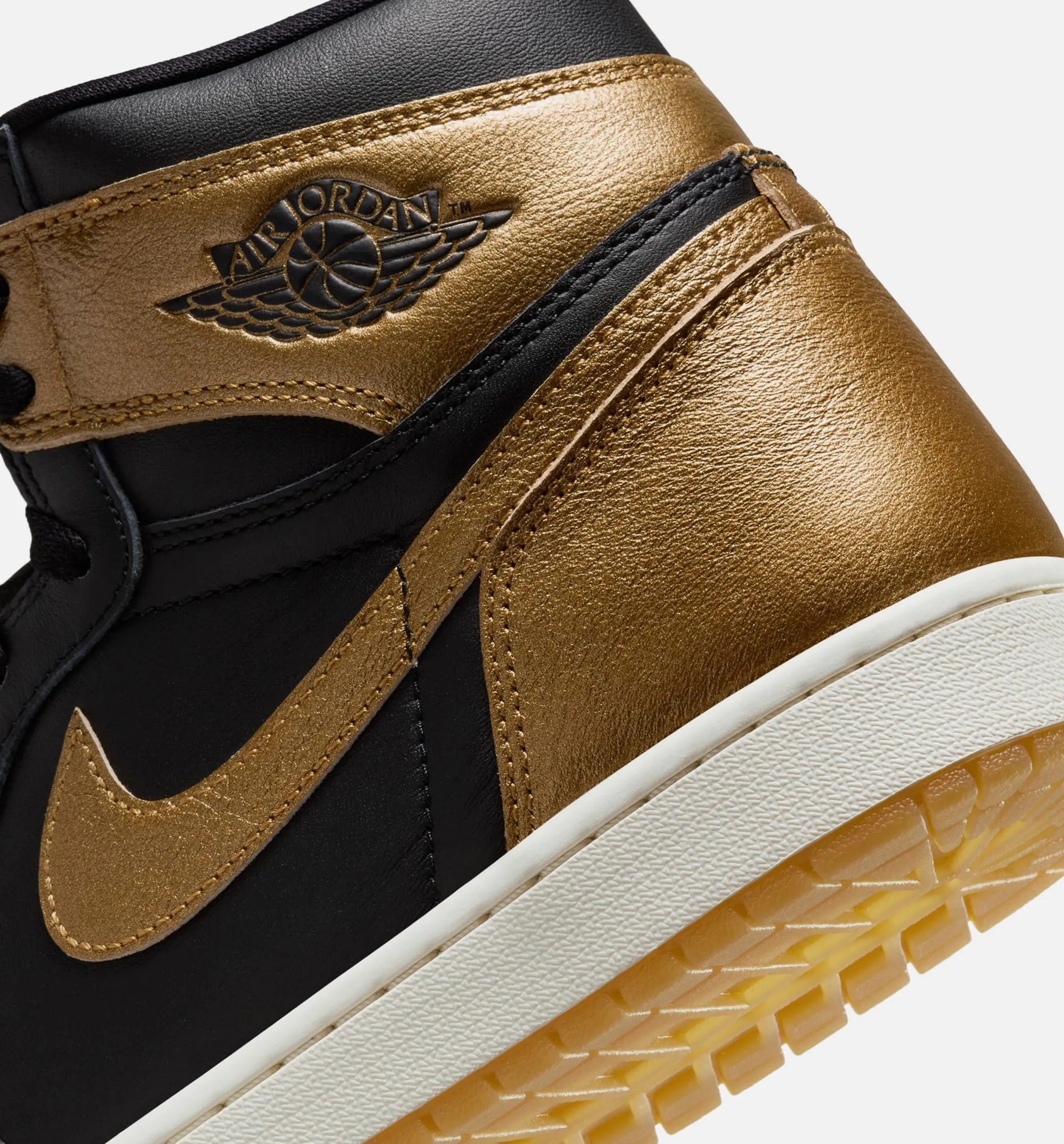 Air Jordan 1 Retro High OG Black and Gold Mens Lifestyle Shoe - Black/Metallic Gold/Sail sold by Nice Kicks Retail product image thumbnail 3