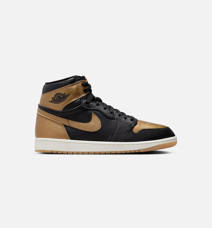 Air Jordan 1 Retro High OG Black and Gold Mens Lifestyle Shoe - Black/Metallic Gold/Sail made by Jordan