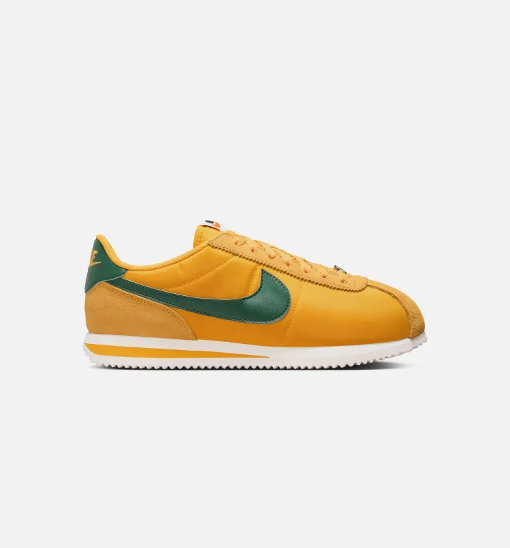 Cortez Textile Womens Lifestyle Shoe - Yellow Ochre/Safety Orange/Black/Gorge Green made by Nike