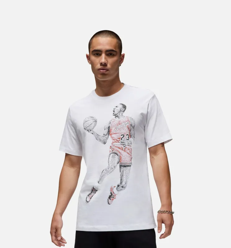 J Dot Graphic Mens Short Sleeve Shirt - White made by Jordan