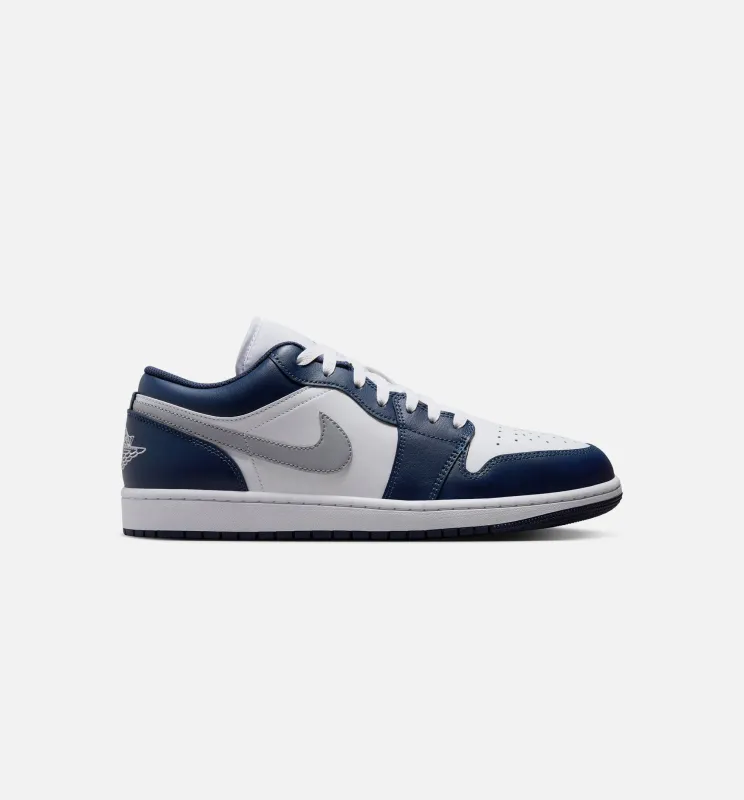 Air Jordan 1 Low Midnight Navy Mens Lifestyle Shoe - Midnight Navy/Wolf Grey made by Jordan