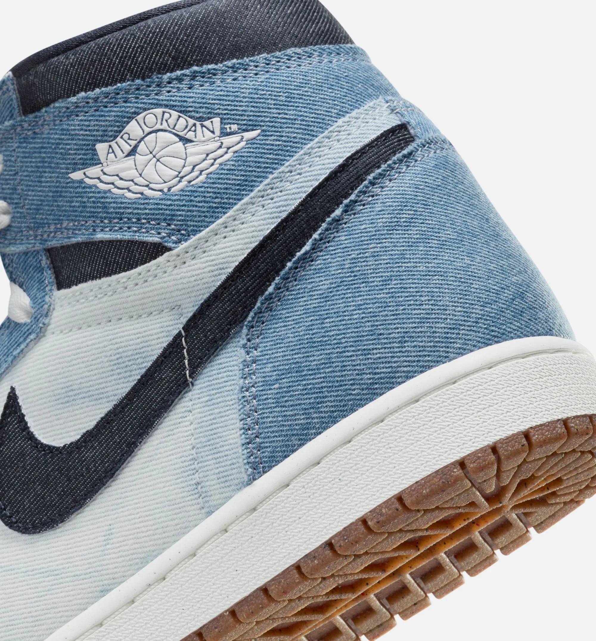 Air Jordan 1 Retro High OG Denim Mens Lifestyle Shoe - Summit White/Obsidian/Summit White/Gum Medium Brown Free Shipping sold by Nice Kicks Retail product image thumbnail 3