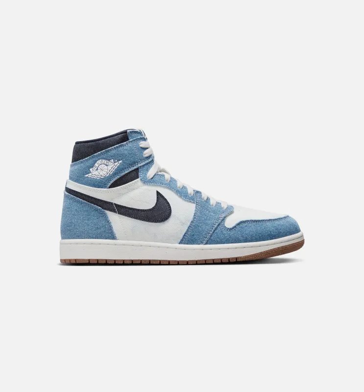 Air Jordan 1 Retro High OG Denim Mens Lifestyle Shoe - Summit White/Obsidian/Summit White/Gum Medium Brown Free Shipping made by Jordan