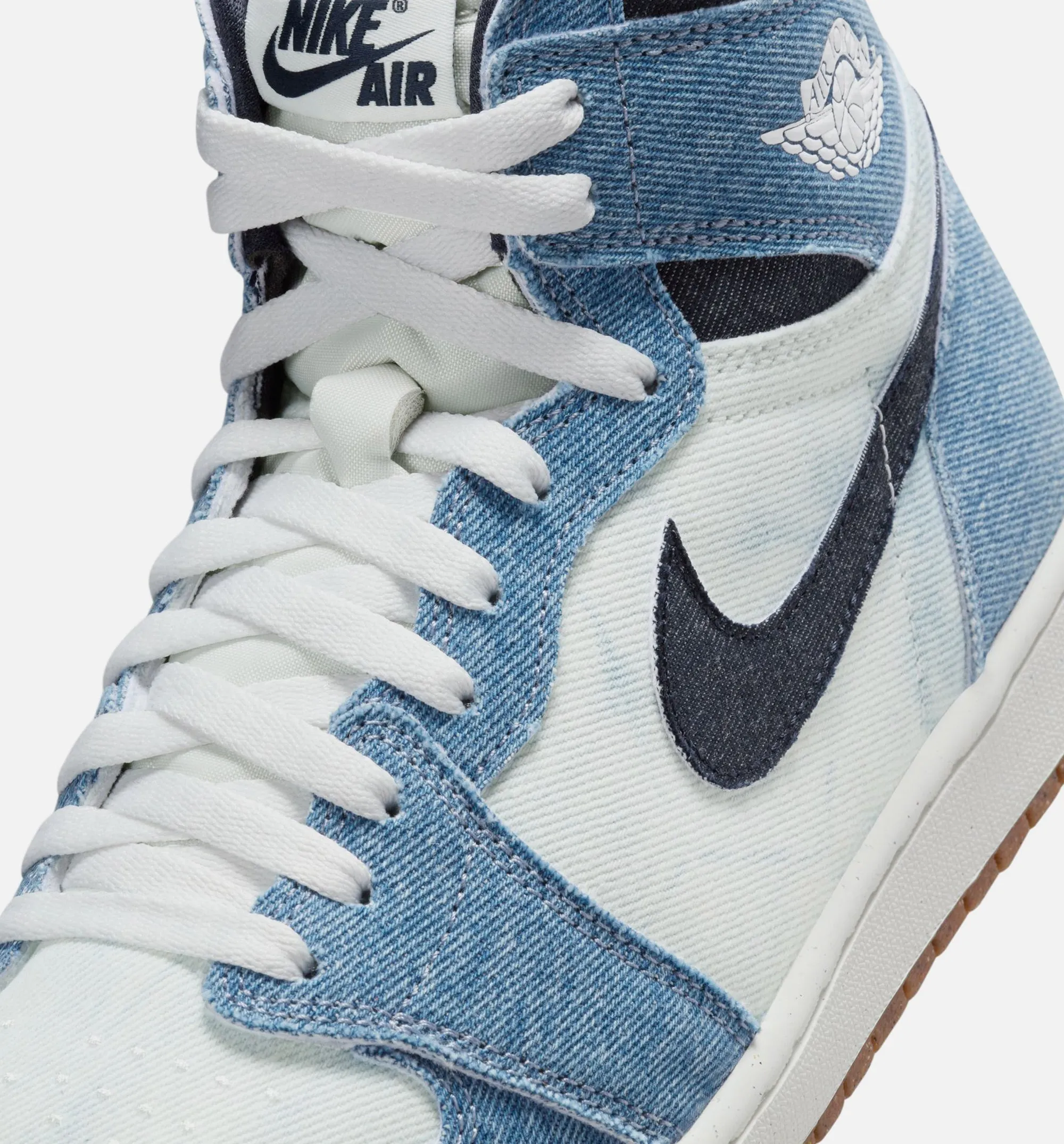 Air Jordan 1 Retro High OG Denim Mens Lifestyle Shoe - Summit White/Obsidian/Summit White/Gum Medium Brown Free Shipping sold by Nice Kicks Retail product image thumbnail 2