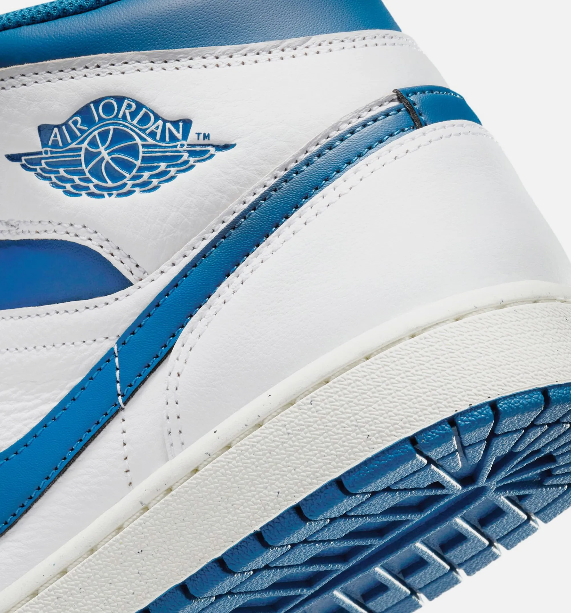 Air Jordan 1 Mid SE Industrial Blue Mens Lifestyle Shoe - White/Industrial Blue/Sail sold by Nice Kicks Retail product image thumbnail 3