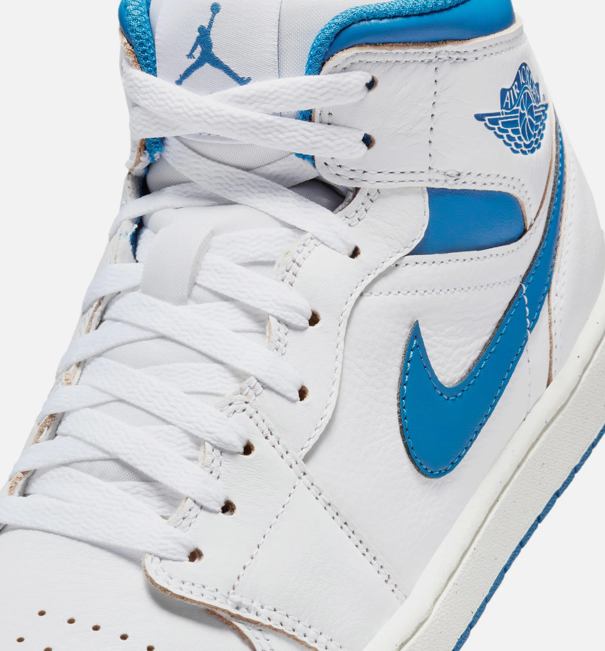 Air Jordan 1 Mid SE Industrial Blue Mens Lifestyle Shoe - White/Industrial Blue/Sail sold by Nice Kicks Retail product image thumbnail 2