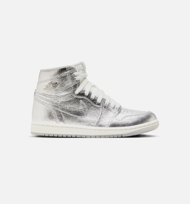 Air Jordan 1 Retro High OG Chrome Womens Lifestyle Shoe - Metallic Silver/Photon Dust/Sail made by Jordan