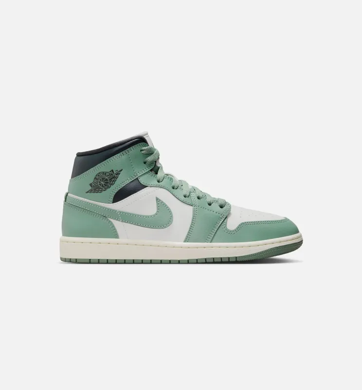 Air Jordan 1 Mid Womens Lifestyle Shoe - Sail/Jade Smoke made by Jordan