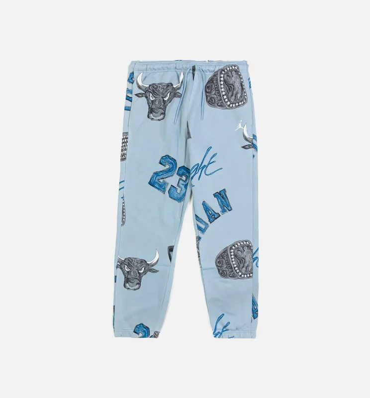 Brooklyn Fleece All Over Print Joggers Womens Pants - Blue/Grey made by Jordan