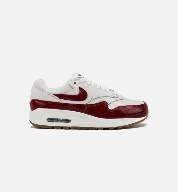 Air Max 1 LX Womens Lifestyle Shoe - Sail/Sail/Gum Light Brown/Team Red made by Nike