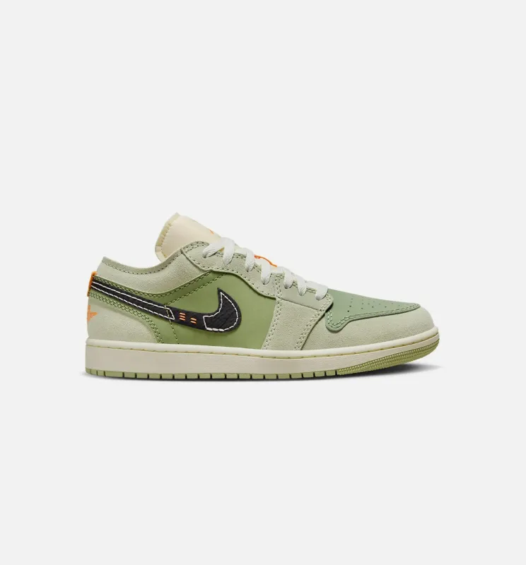 Air Jordan 1 Low SE Craft Light Olive Mens Lifestyle Shoe - Olive/Celadon/Bright Mandarin/Black made by Jordan