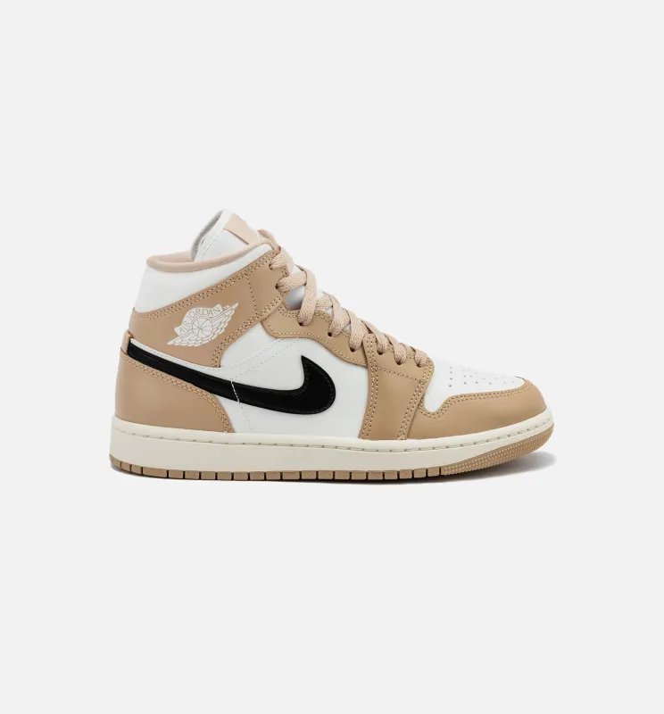 Air Jordan 1 Mid Desert Womens Lifestyle Shoe - Sail/Desert/Black made by Jordan