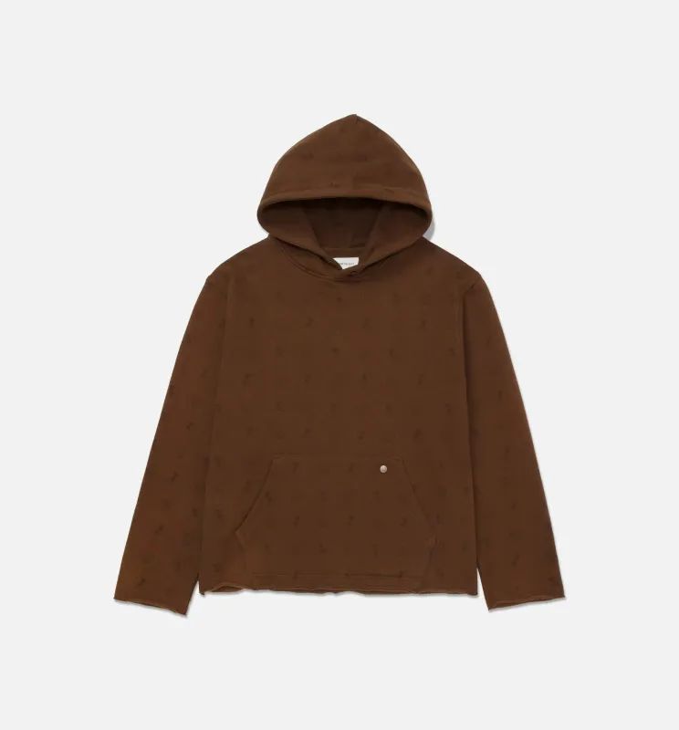 HTG Raw Edge Pullover Mens Hoodie - Brown made by Nice Kicks Retail