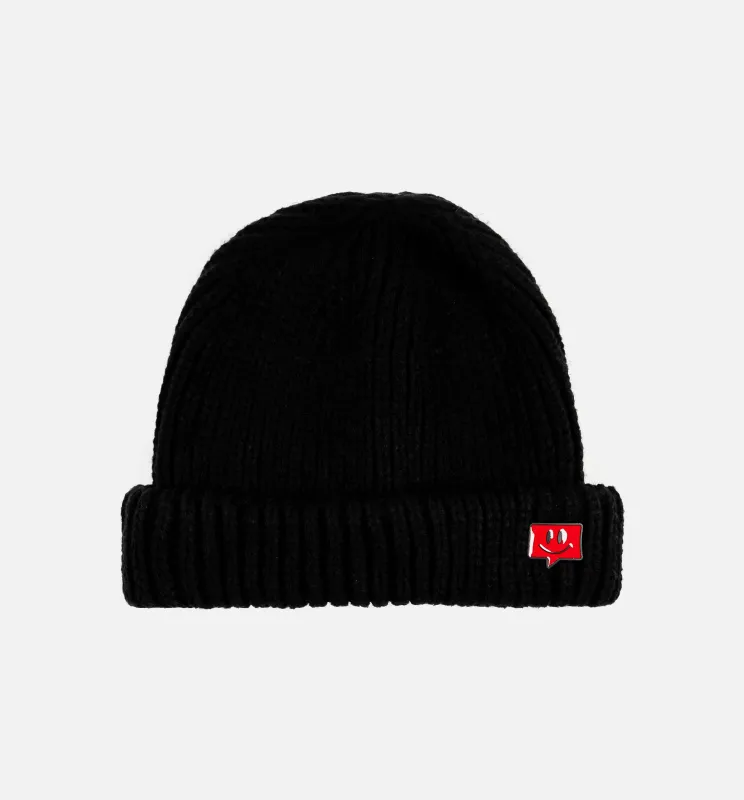 Enamel Pin Beanie Black Mens Hat - Black made by Nice Kicks Retail