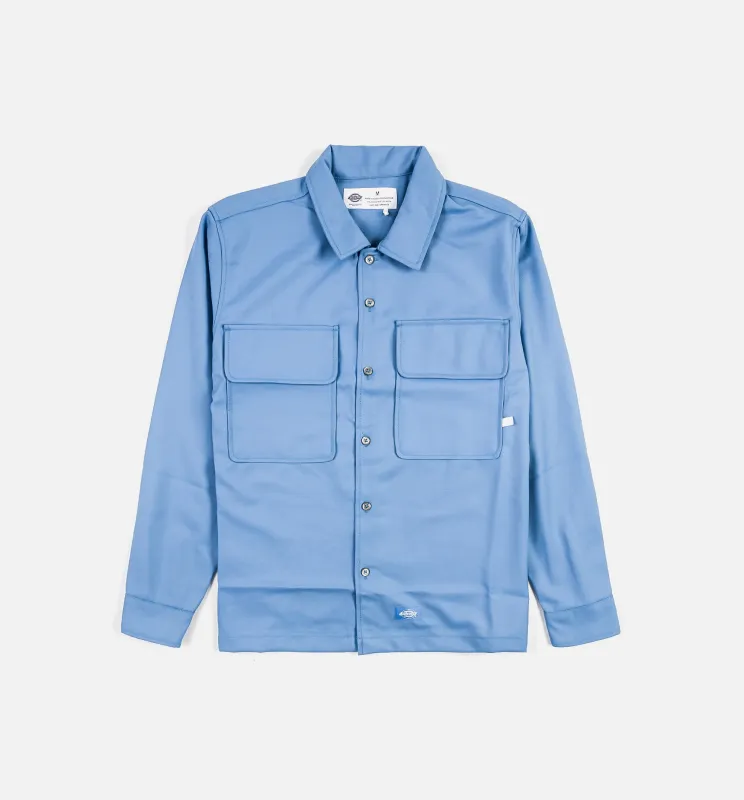 Twill Work Mens Long Sleeve Shirt - Blue made by Dickies