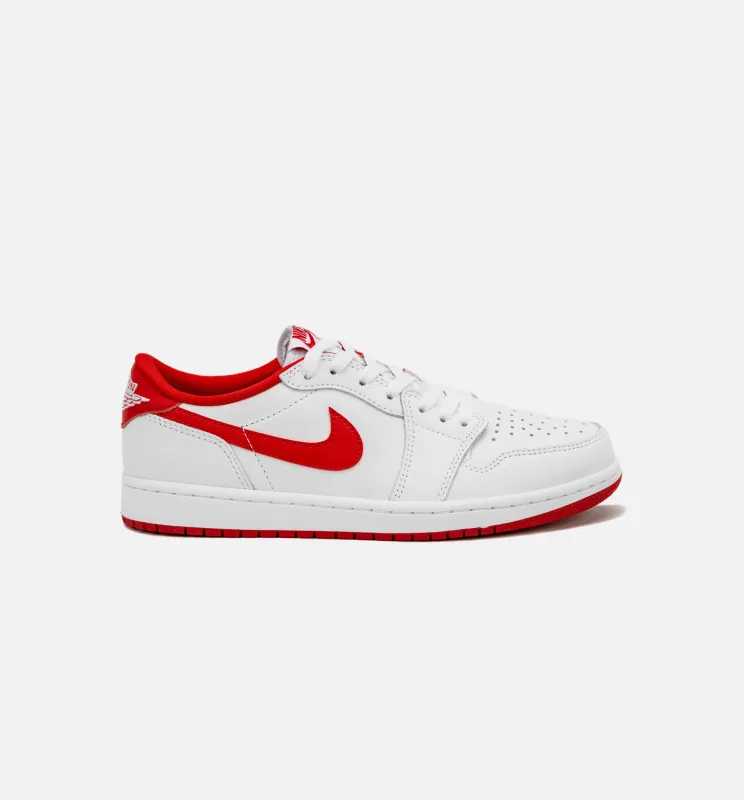 Air Jordan 1 Retro Low OG University Red Mens Lifestyle Shoe - White/Red made by Jordan