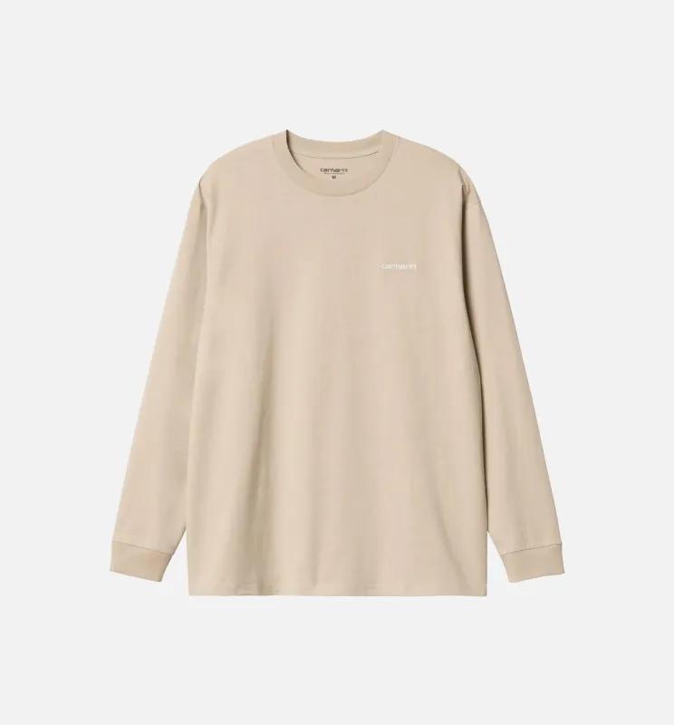 Script Mens Long Sleeve Shirt - Beige made by Carhartt WIP
