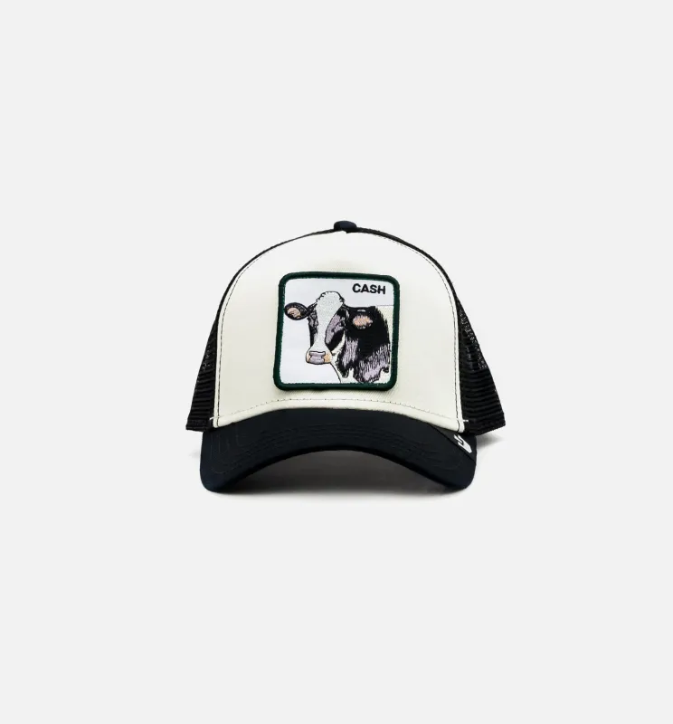 The Cash Cow Trucker Mens Hat - Black/White made by Goorin Bros