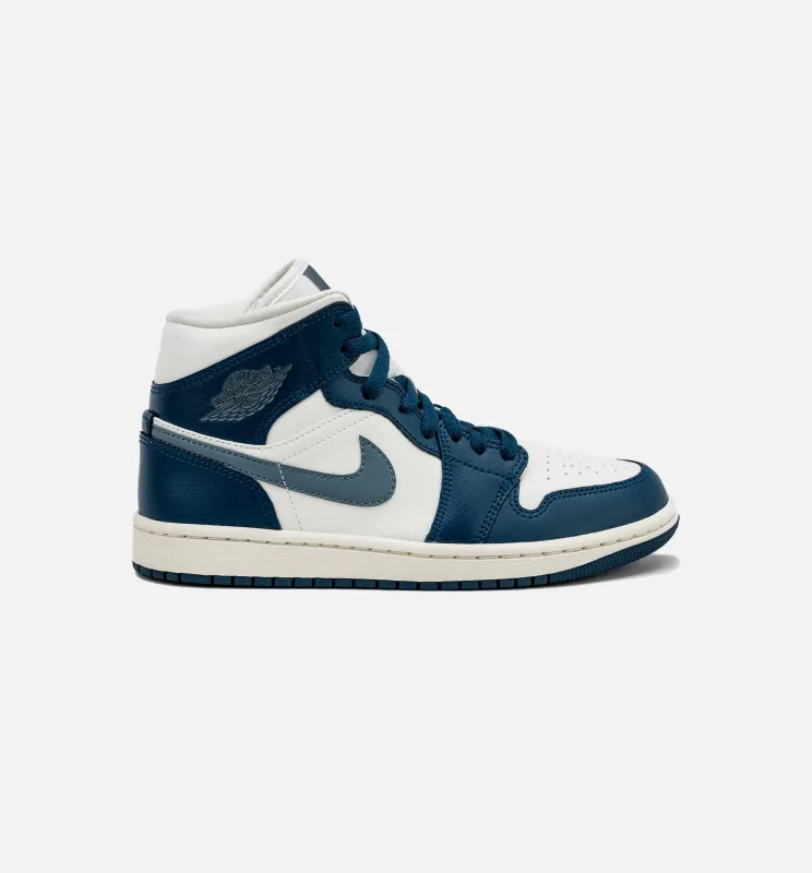 Air Jordan 1 Retro Mid Sky J French Blue Womens Lifestyle Shoe - Sky J French Blue/Sail/Ozone Blue made by Jordan