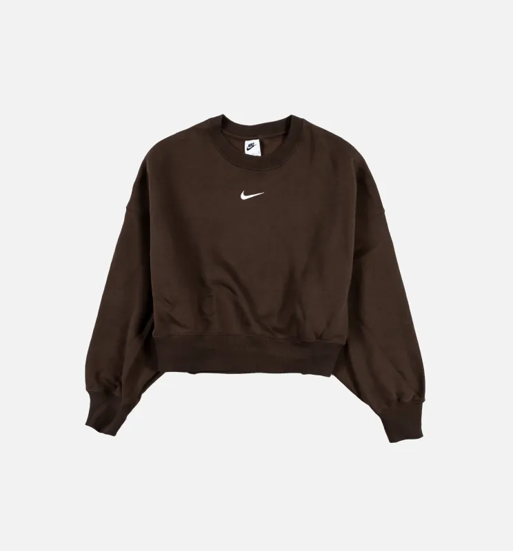 NSW Phoenix Oversized Fleece Womens Crewneck - Brown made by Nike